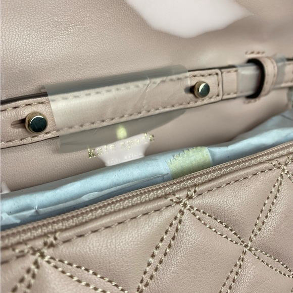Kate Spade NWT Natalia Quilted Smooth Leather Turnlock Crossbody Rose Sm… - Picture 9 of 16